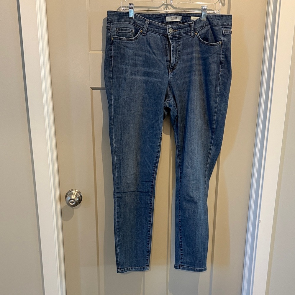 Vintage America Women's Dark Blue Skinny Jeans
